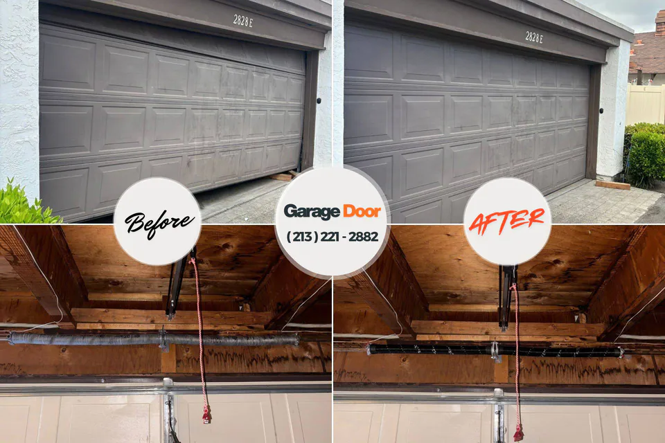 Before and after: garage door repair Olivet, NJ